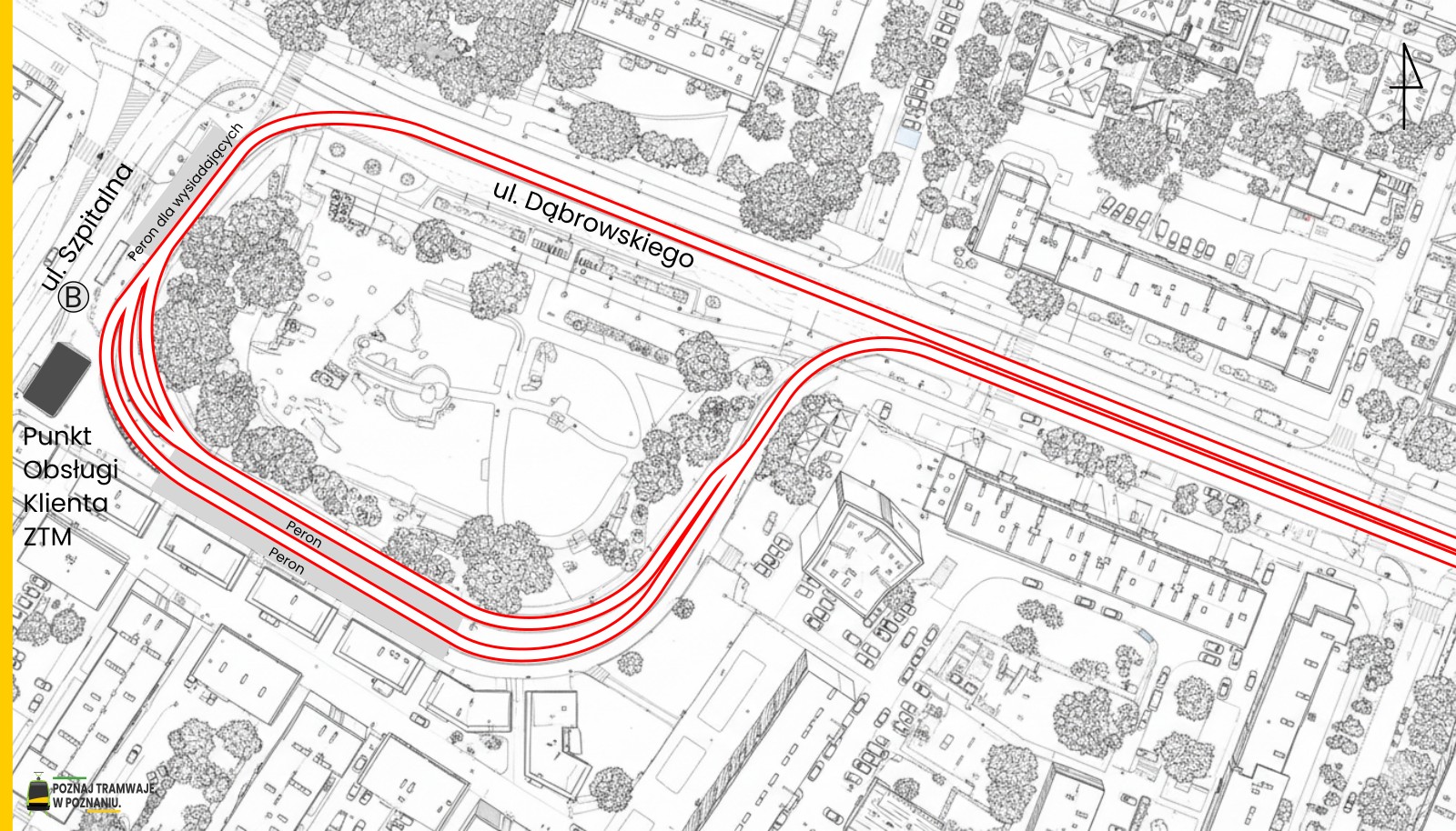 Schemat torowy pętli Pętla Ogrody